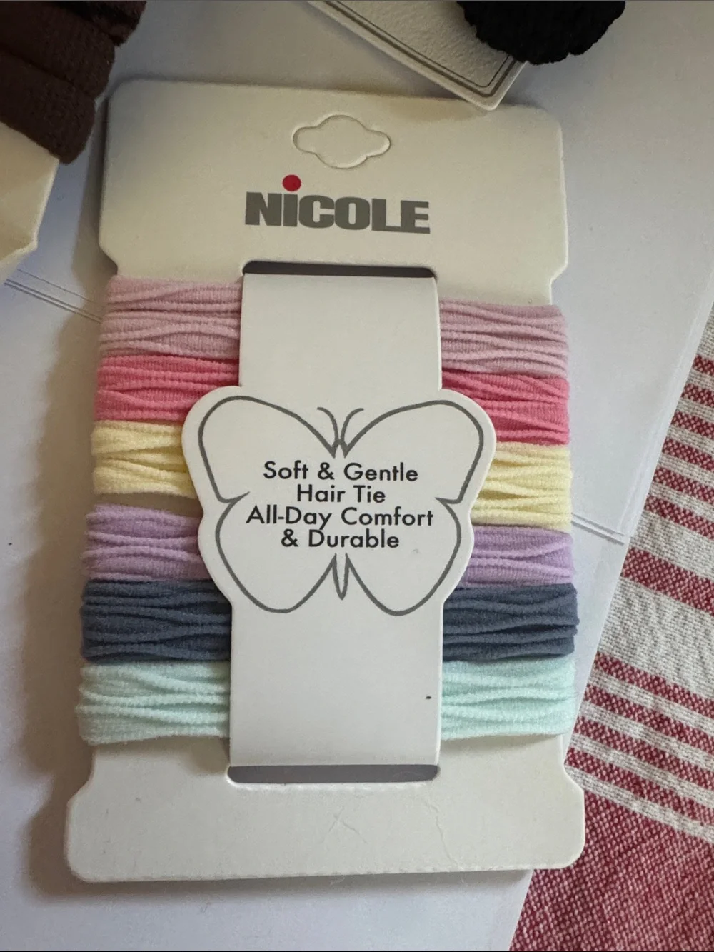Nicole soft&getle Elastic Hair Tie Set Assorted Colors 6sets 52 ties